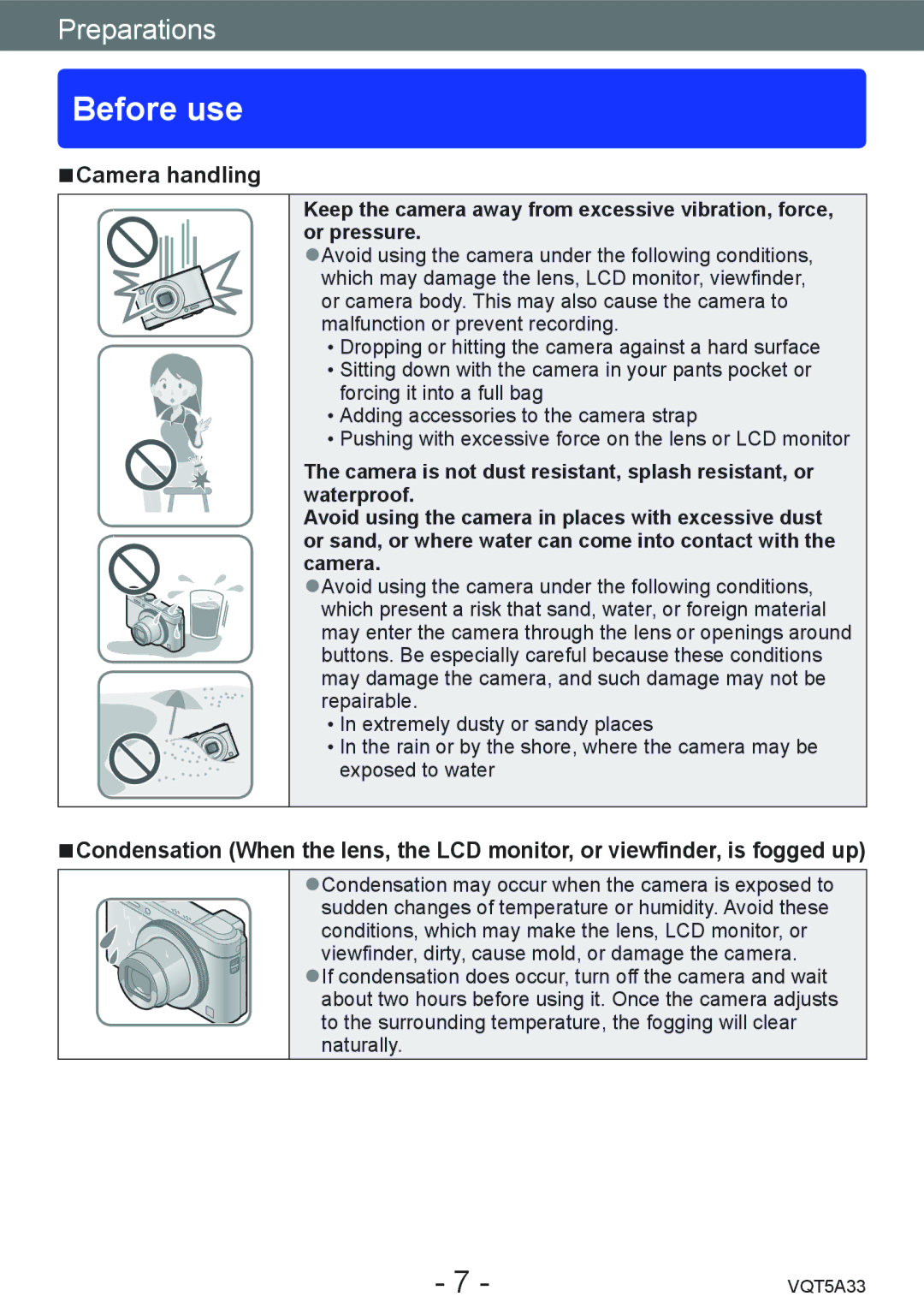 Panasonic DMCLF1W, DMC-LF1K owner manual Before use, Camera handling 