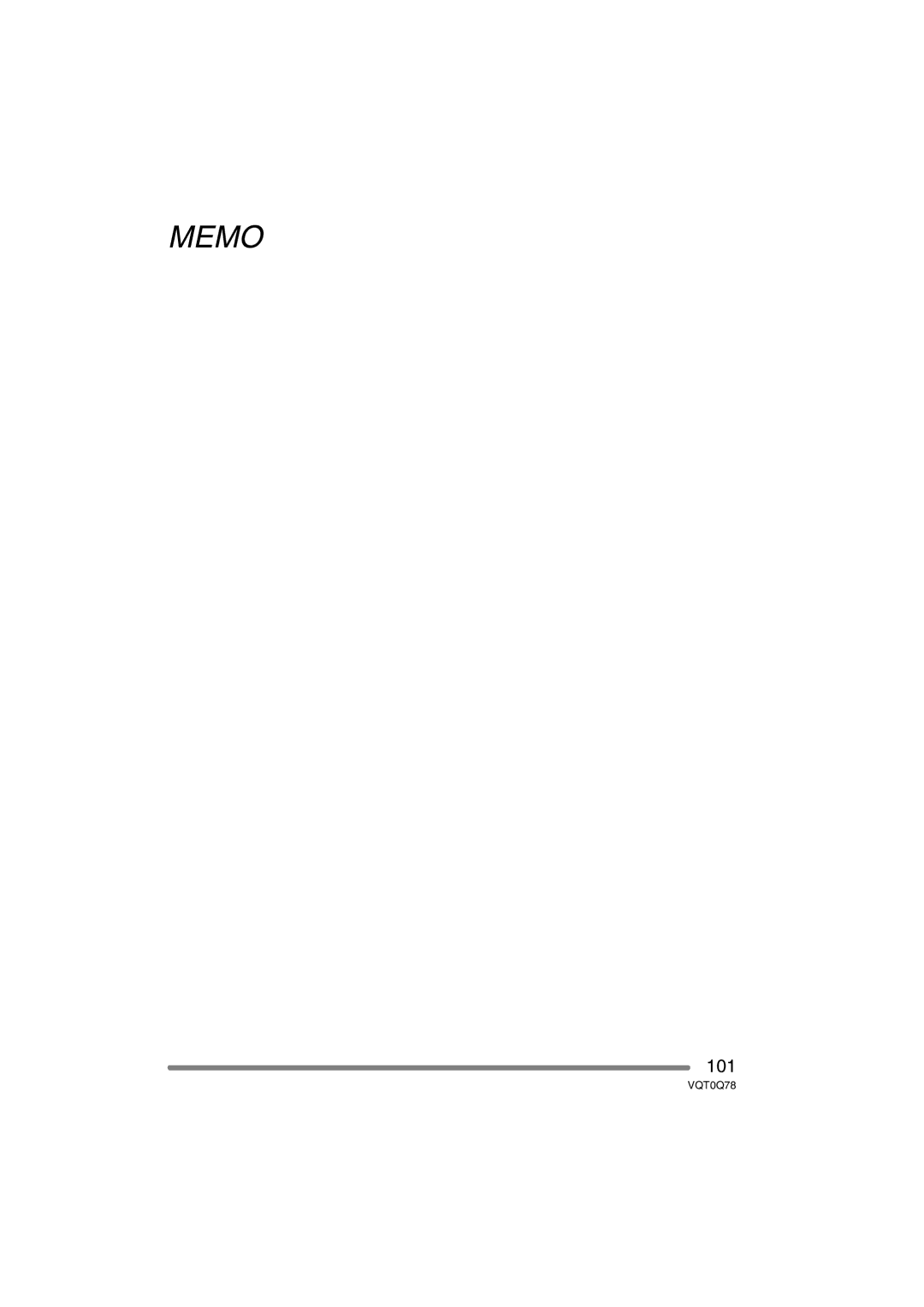 Panasonic DMC-LS1GN operating instructions Memo 