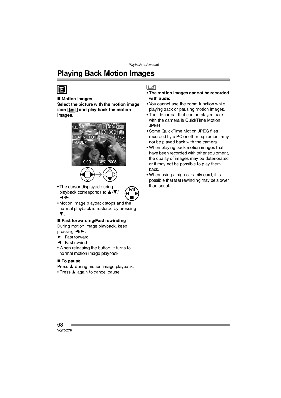 Panasonic DMC-LS1GN operating instructions Playing Back Motion Images, Motion images, To pause 