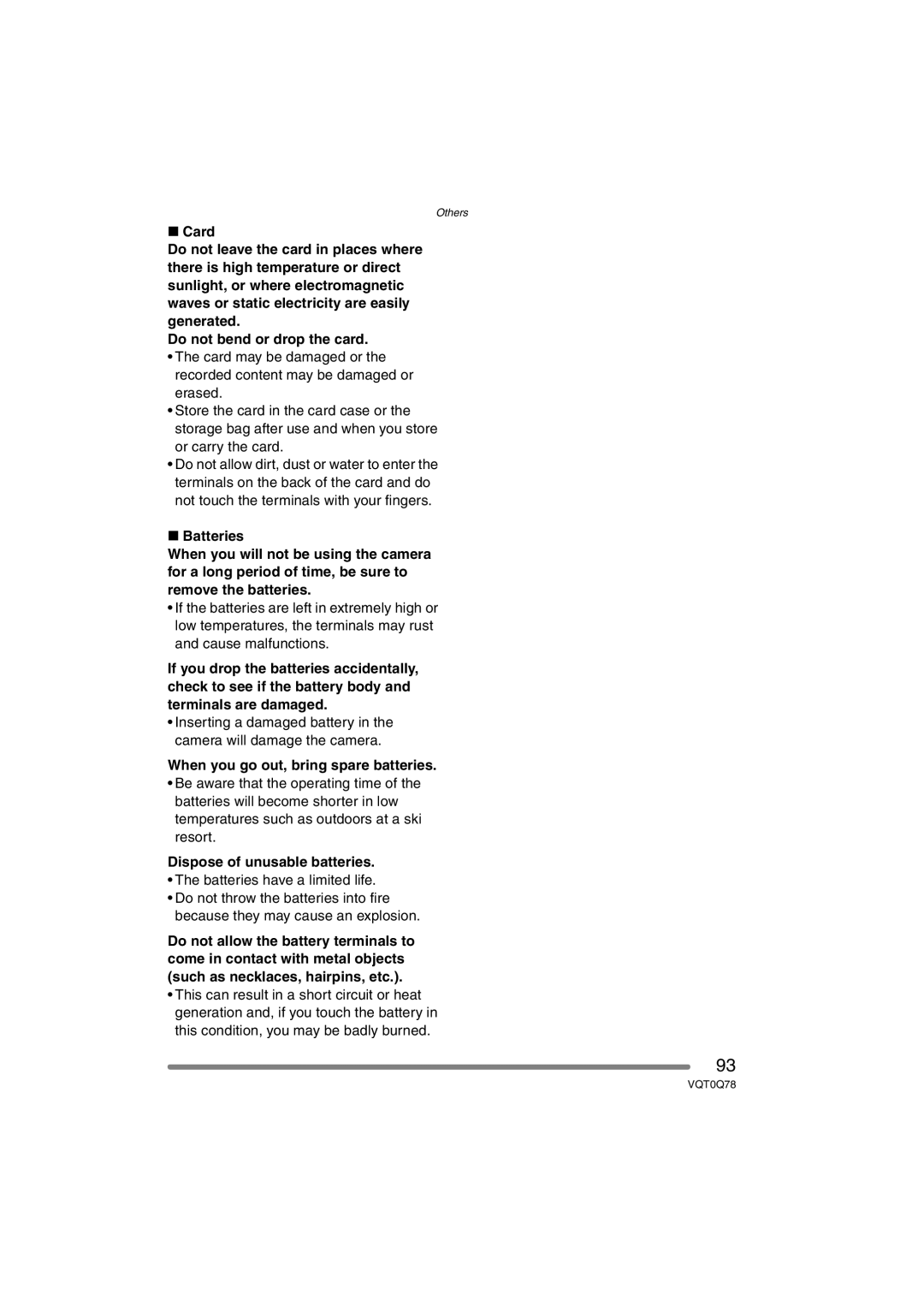 Panasonic DMC-LS1GN operating instructions When you go out, bring spare batteries, Dispose of unusable batteries 