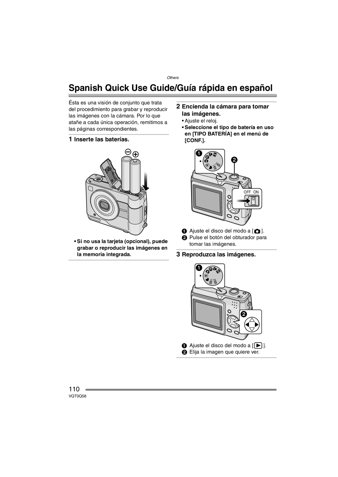 Panasonic DMC-LS1PP operating instructions Spanish Quick Use Guide/Guía rápida en español, Reproduzca las imágenes 