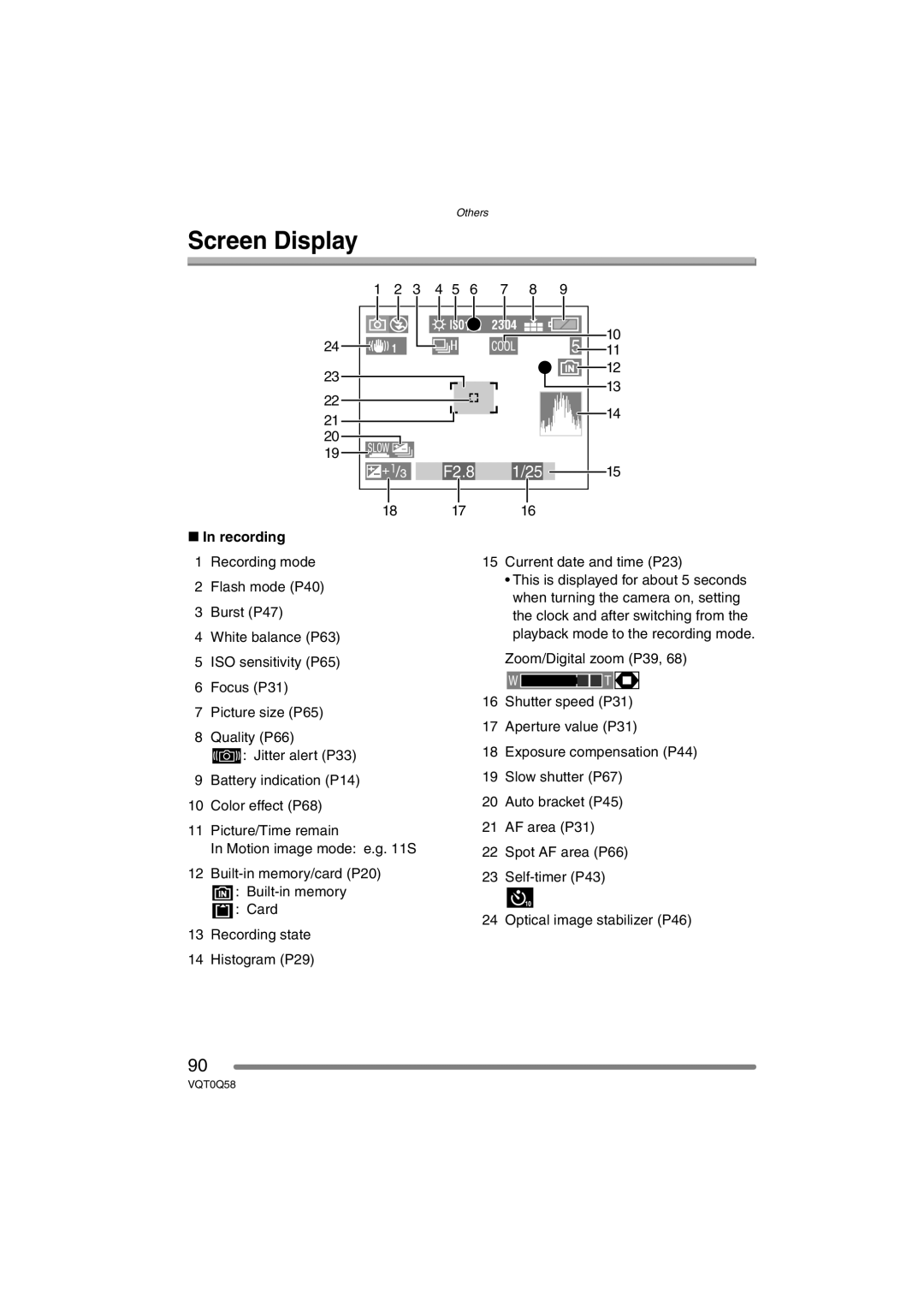 Panasonic DMC-LS1PP operating instructions Screen Display, Recording 