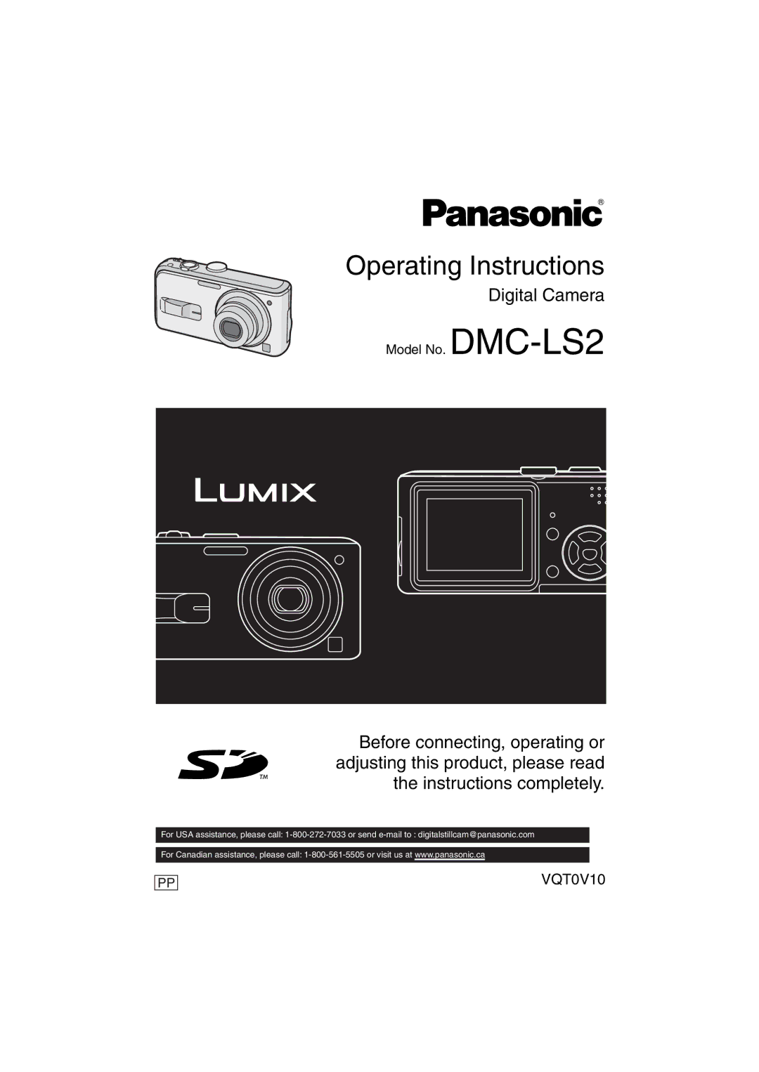 Panasonic DMC-LS2 operating instructions Operating Instructions 