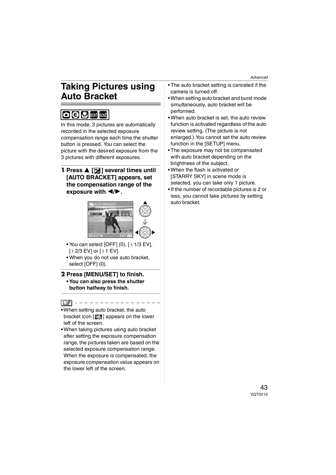 Panasonic DMC-LS2 operating instructions Taking Pictures using Auto Bracket 