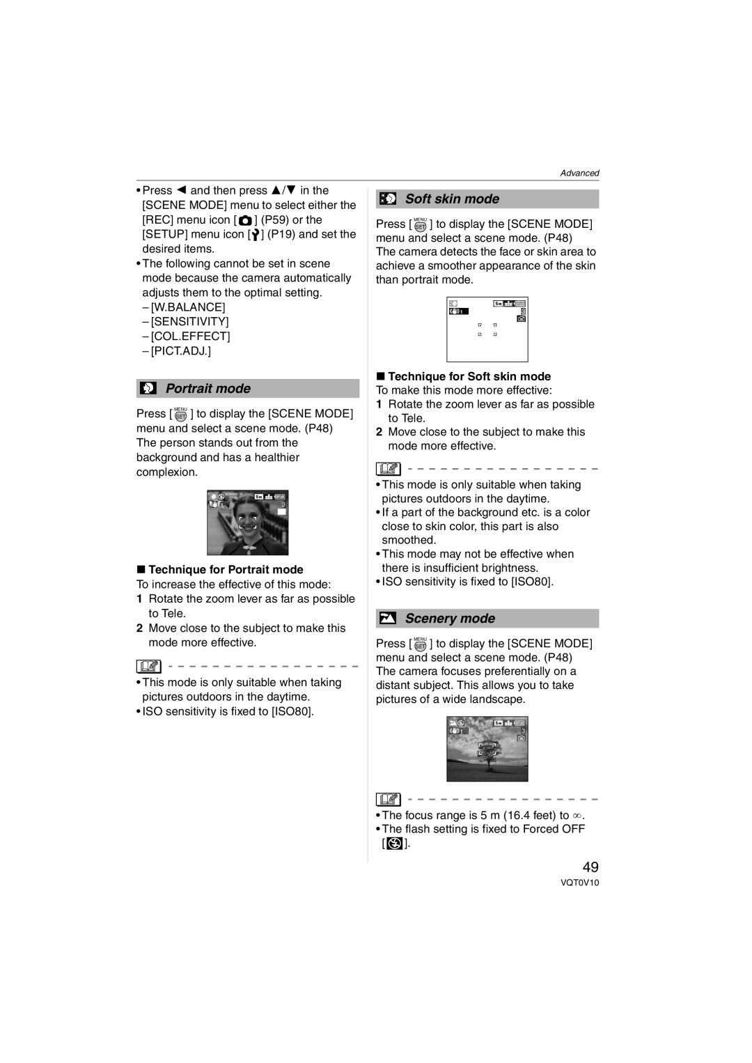 Panasonic DMC-LS2 operating instructions Technique for Portrait mode 