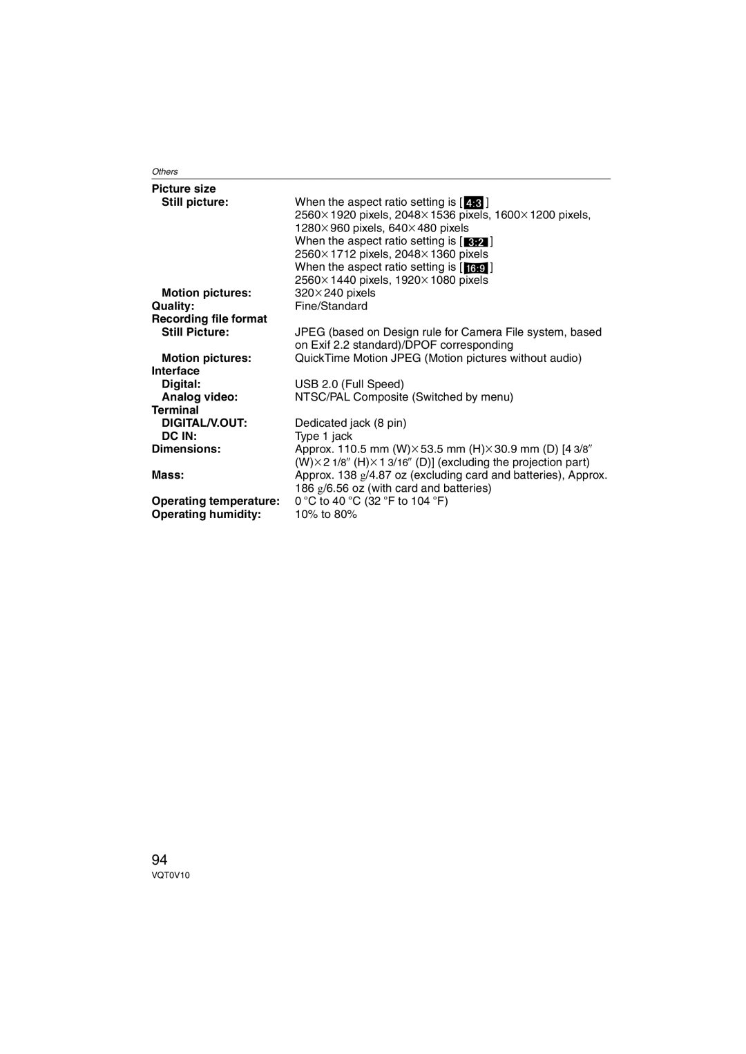 Panasonic DMC-LS2 operating instructions Digital/V.Out 