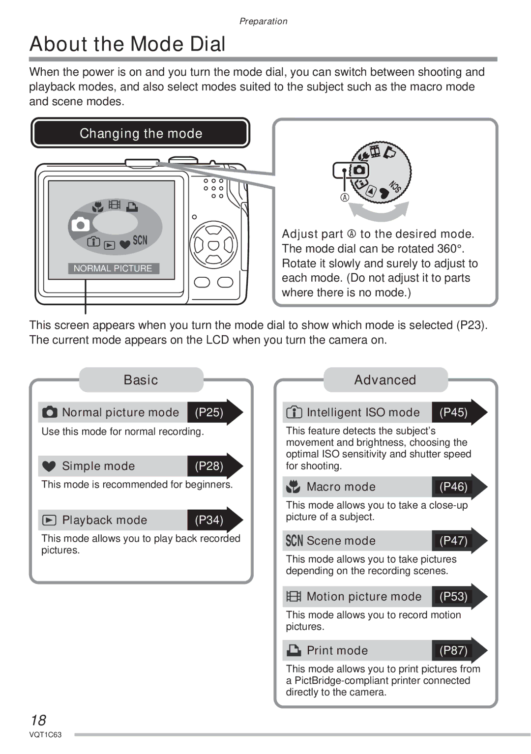 Panasonic DMC-LS75, DMC-LS60, DMC-LS70 operating instructions About the Mode Dial, Advanced, Scn 