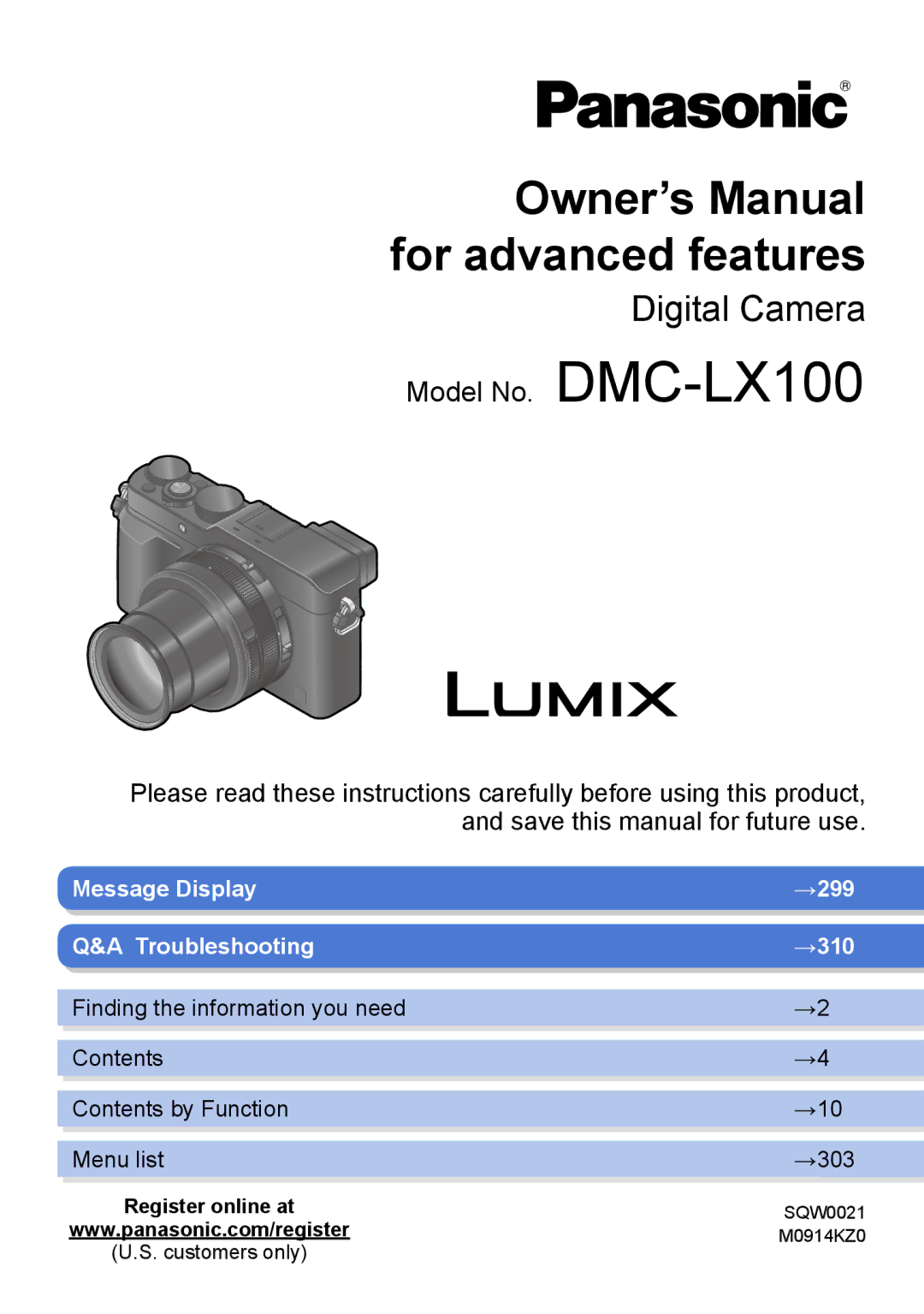 Panasonic DMC-LX100 owner manual Digital Camera 