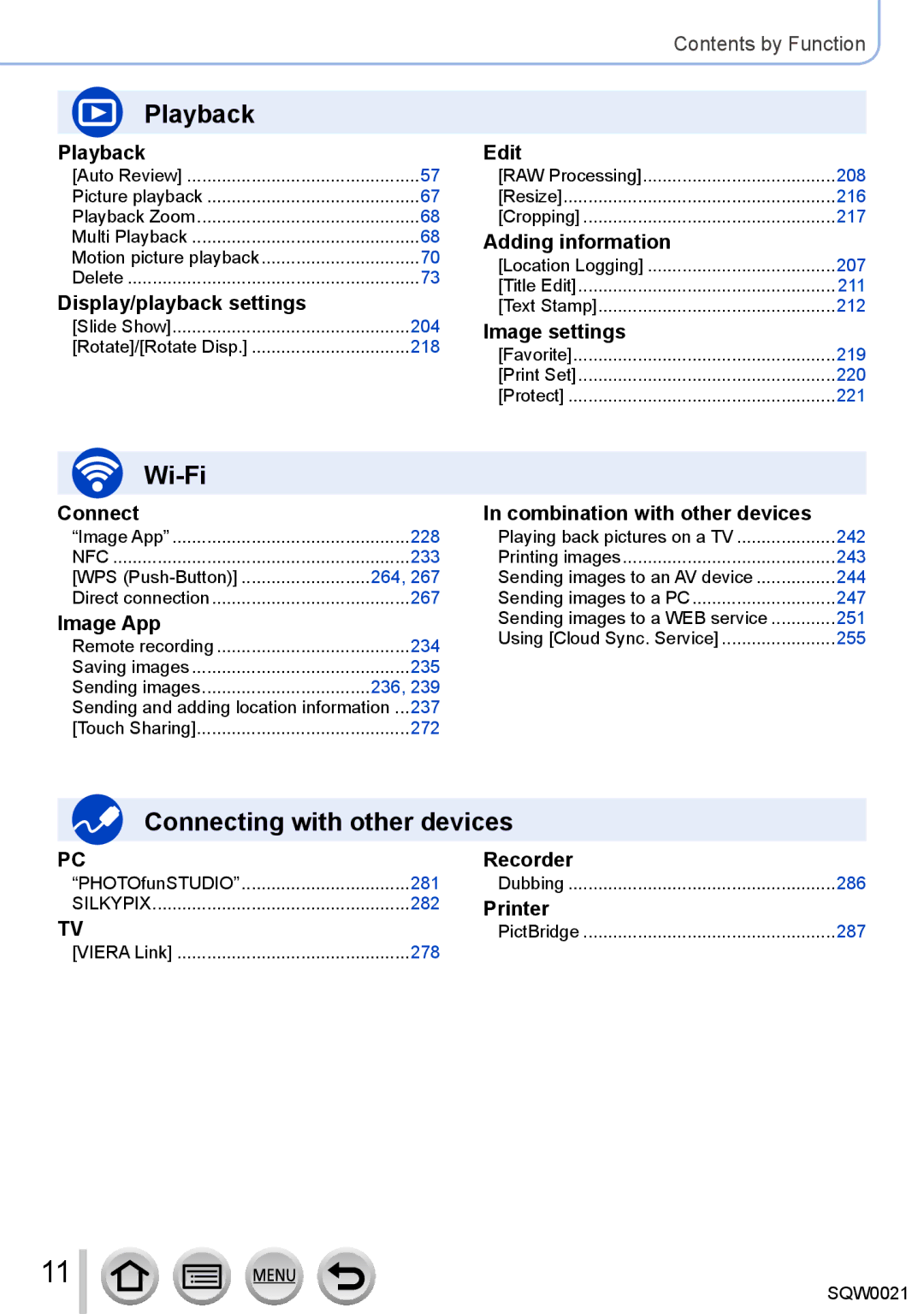 Panasonic DMC-LX100 owner manual Playback, Wi-Fi, Connecting with other devices 