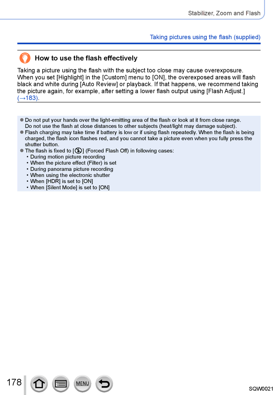 Panasonic DMC-LX100 owner manual 178, How to use the flash effectively 