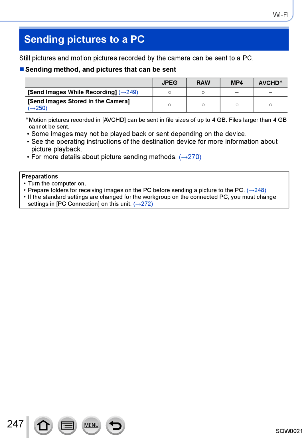 Panasonic DMC-LX100 owner manual Sending pictures to a PC, 247, Jpeg RAW MP4 Avchd ∗ 