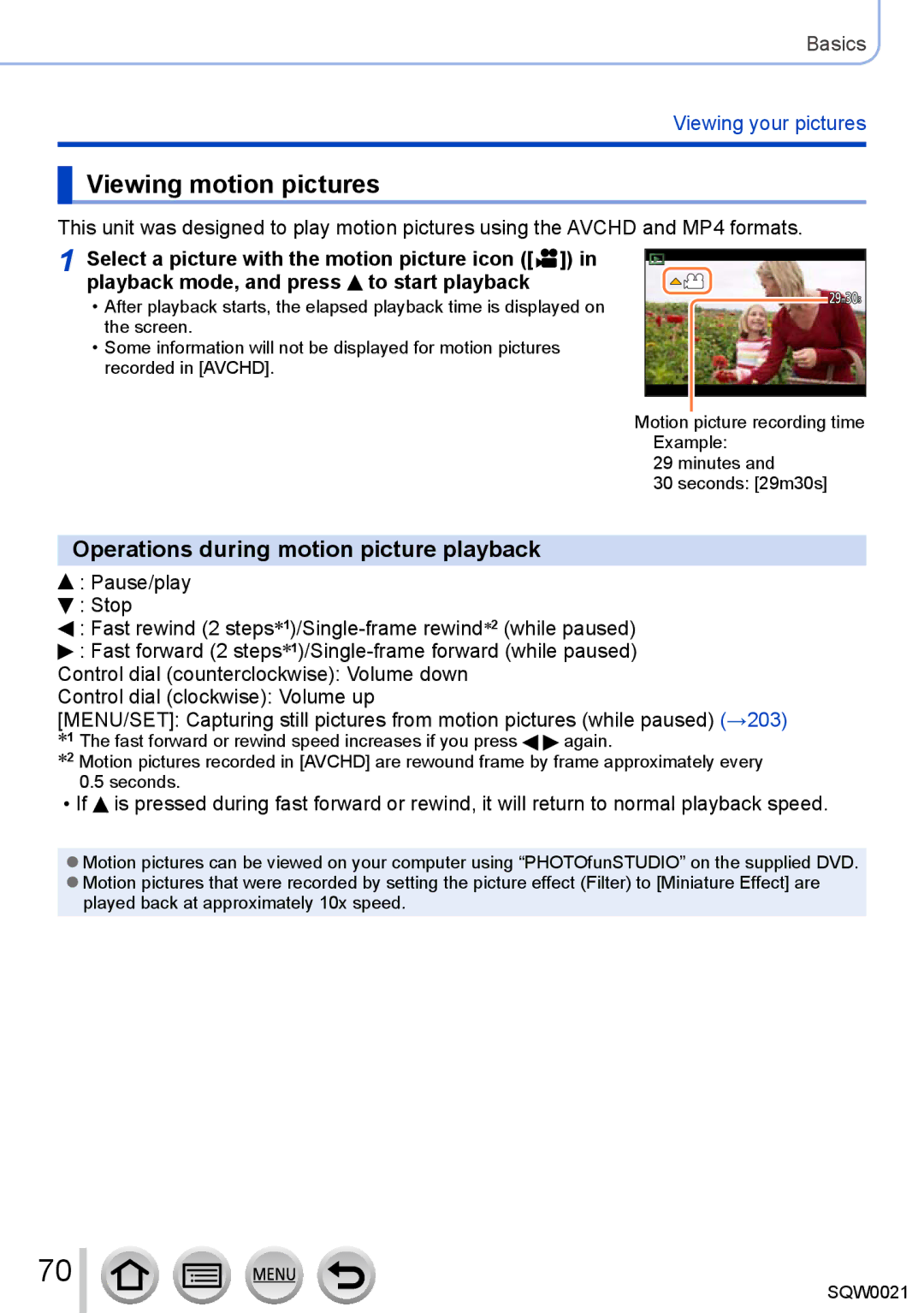 Panasonic DMC-LX100 owner manual Viewing motion pictures, Operations during motion picture playback 