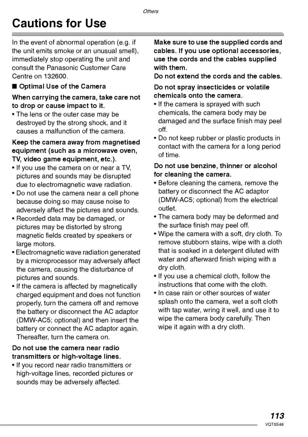 Panasonic DMC-LX1GN operating instructions 113 