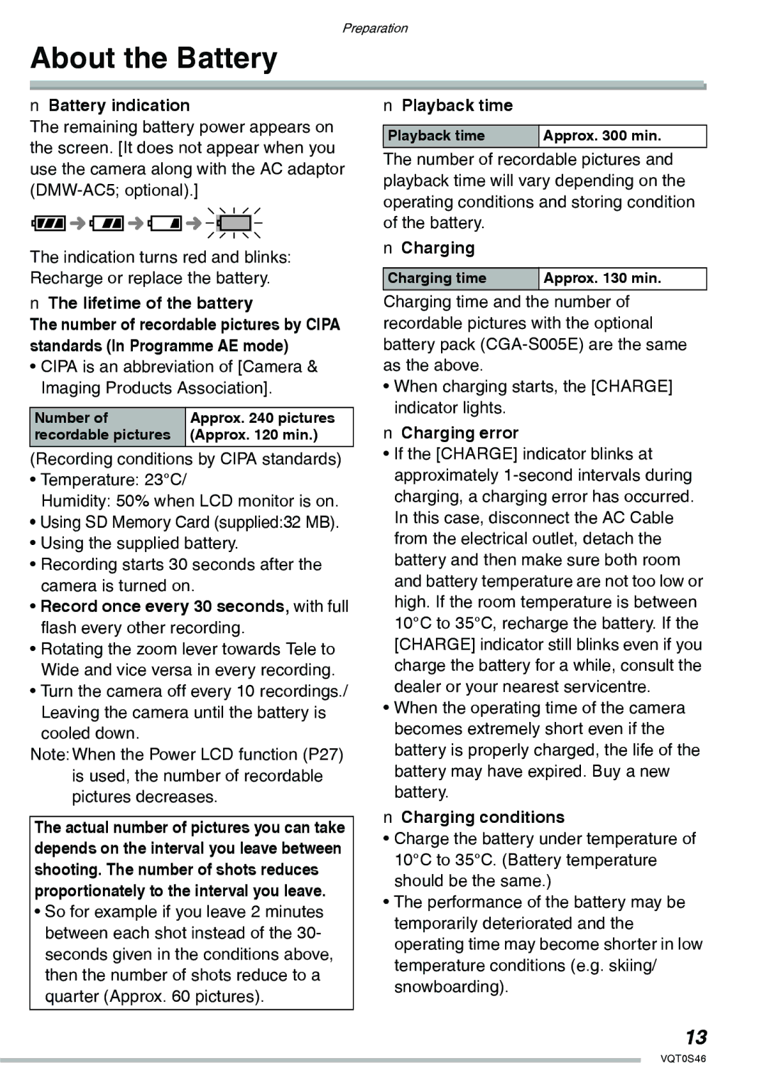 Panasonic DMC-LX1GN operating instructions About the Battery 