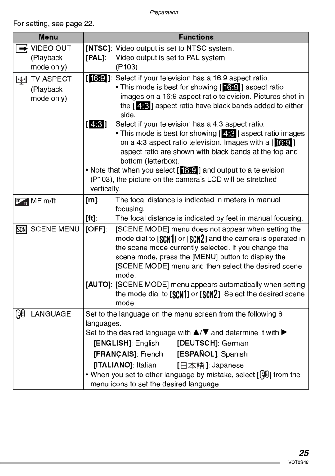 Panasonic DMC-LX1GN operating instructions Xvideo OUT, Pal, TV Aspect, Off, Language 