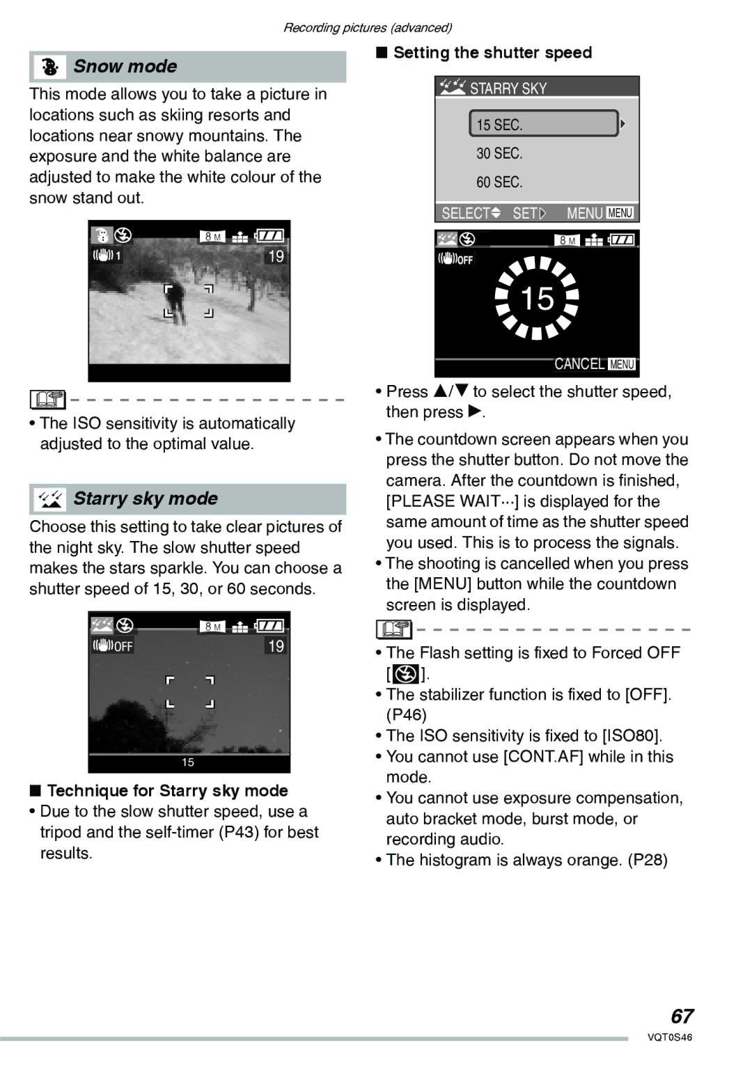 Panasonic DMC-LX1GN operating instructions Setting the shutter speed, Technique for Starry sky mode 