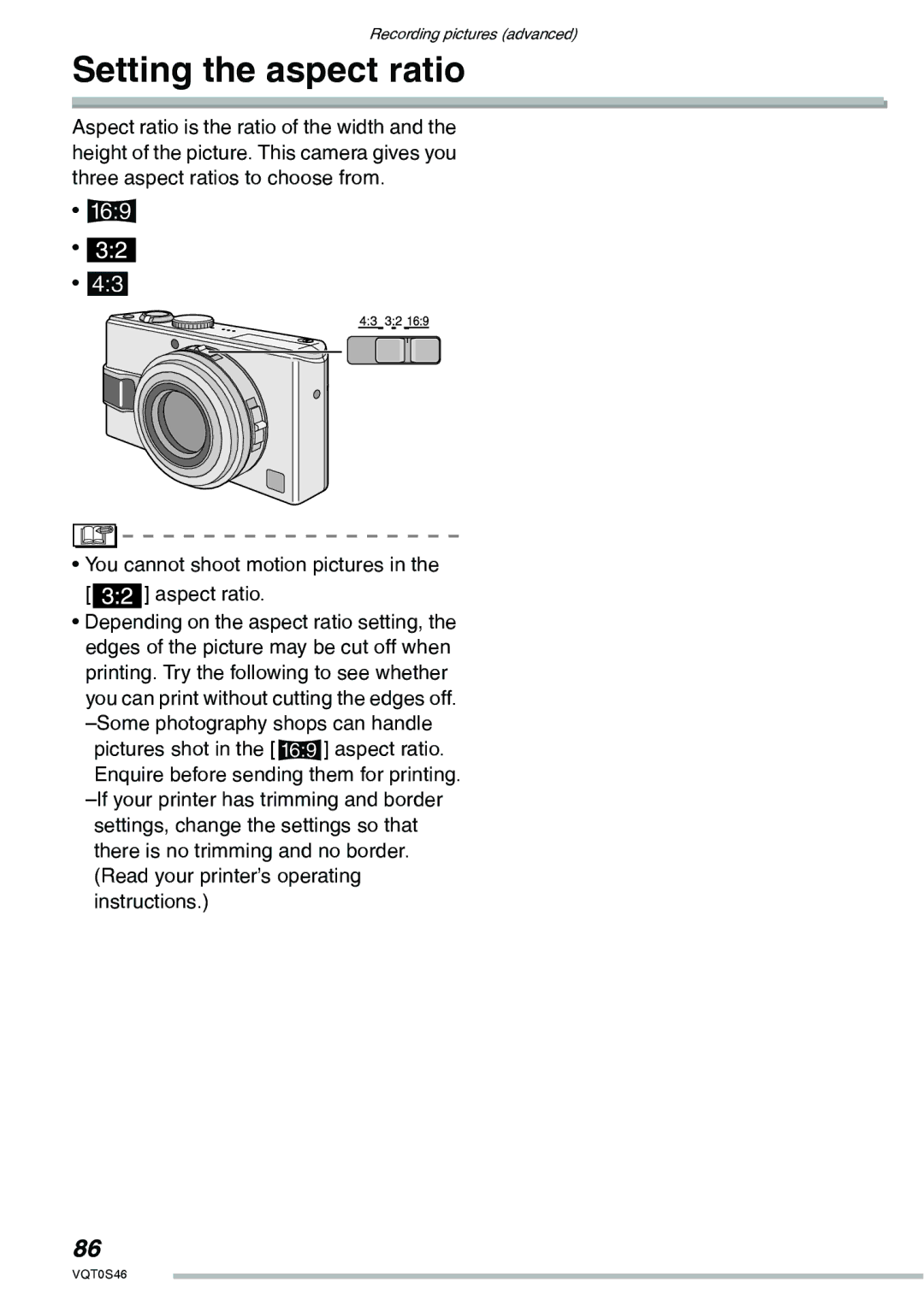 Panasonic DMC-LX1GN operating instructions Setting the aspect ratio 