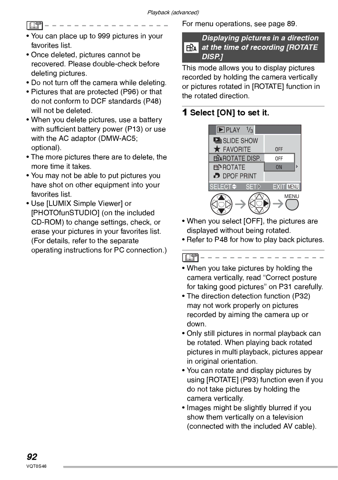 Panasonic DMC-LX1GN operating instructions Select on to set it 