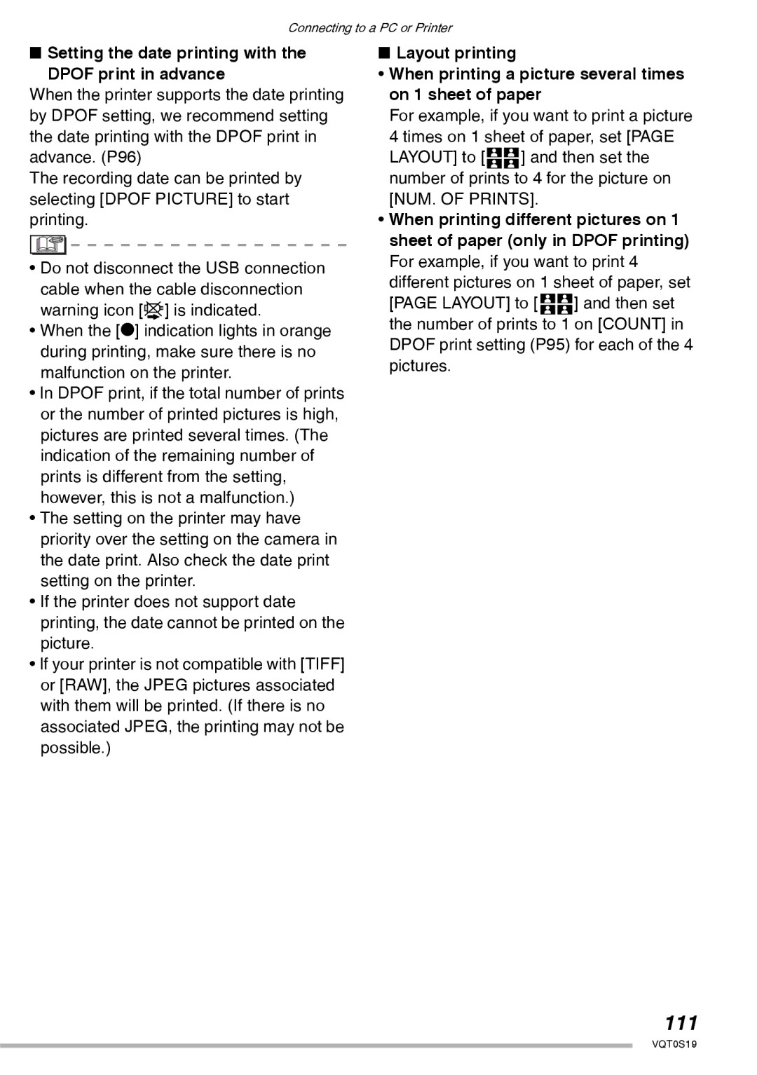 Panasonic DMC-LX1PP operating instructions 111, Setting the date printing with Dpof print in advance 