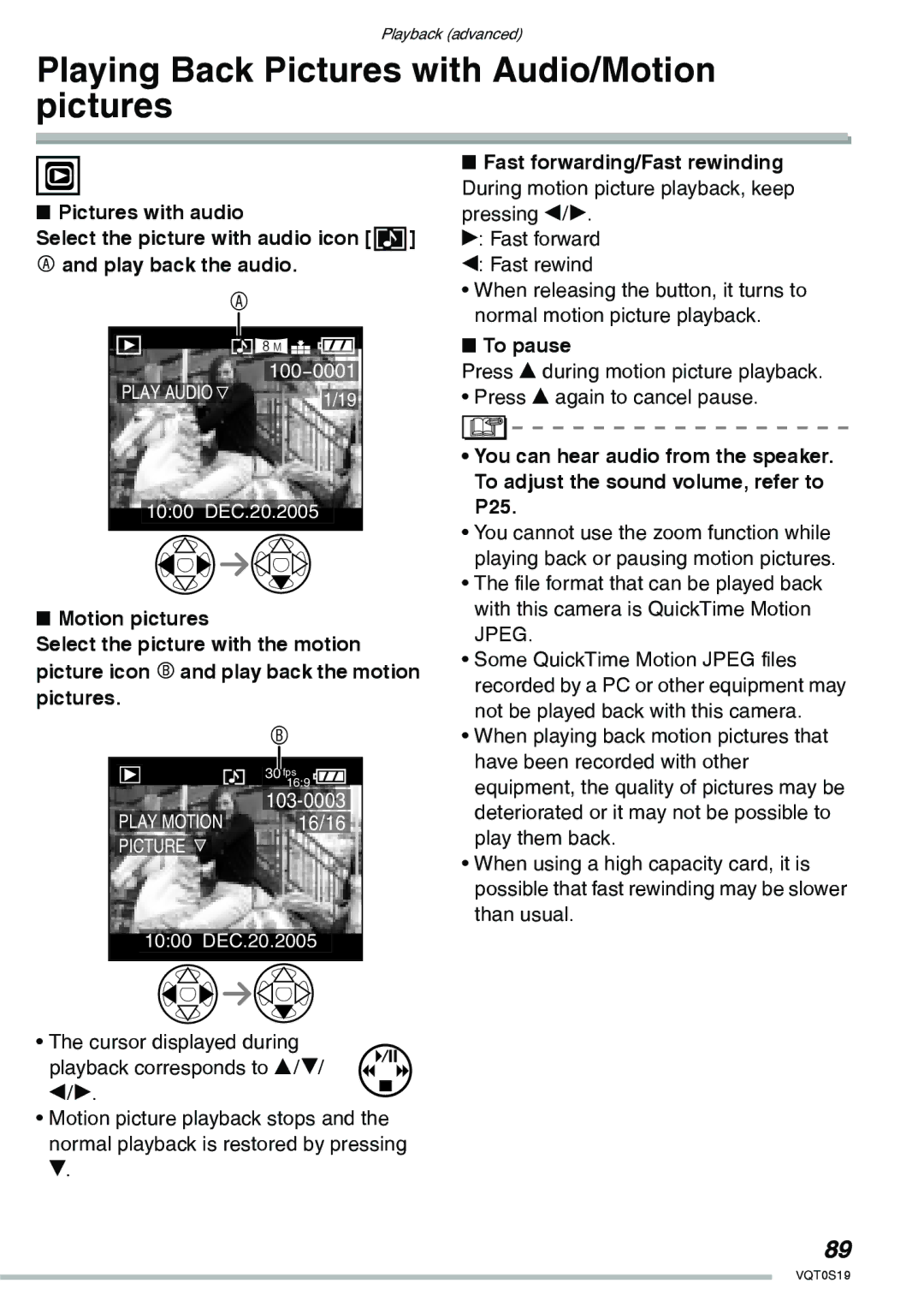 Panasonic DMC-LX1PP operating instructions Playing Back Pictures with Audio/Motion pictures, To pause 