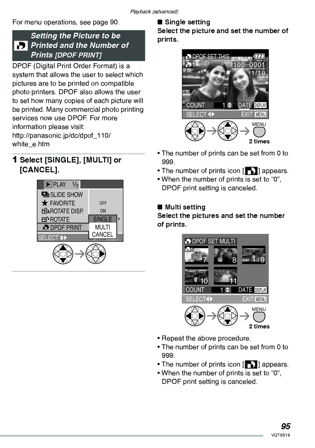 Panasonic DMC-LX1PP operating instructions Setting the Picture to be, Select SINGLE, Multi or Cancel 