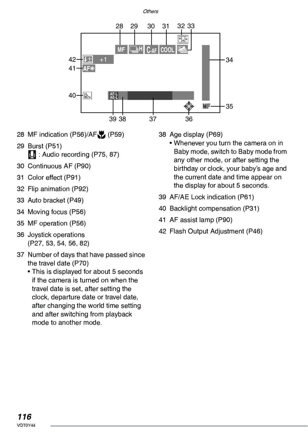 Panasonic DMC-LX2 operating instructions 116, Age display P69 