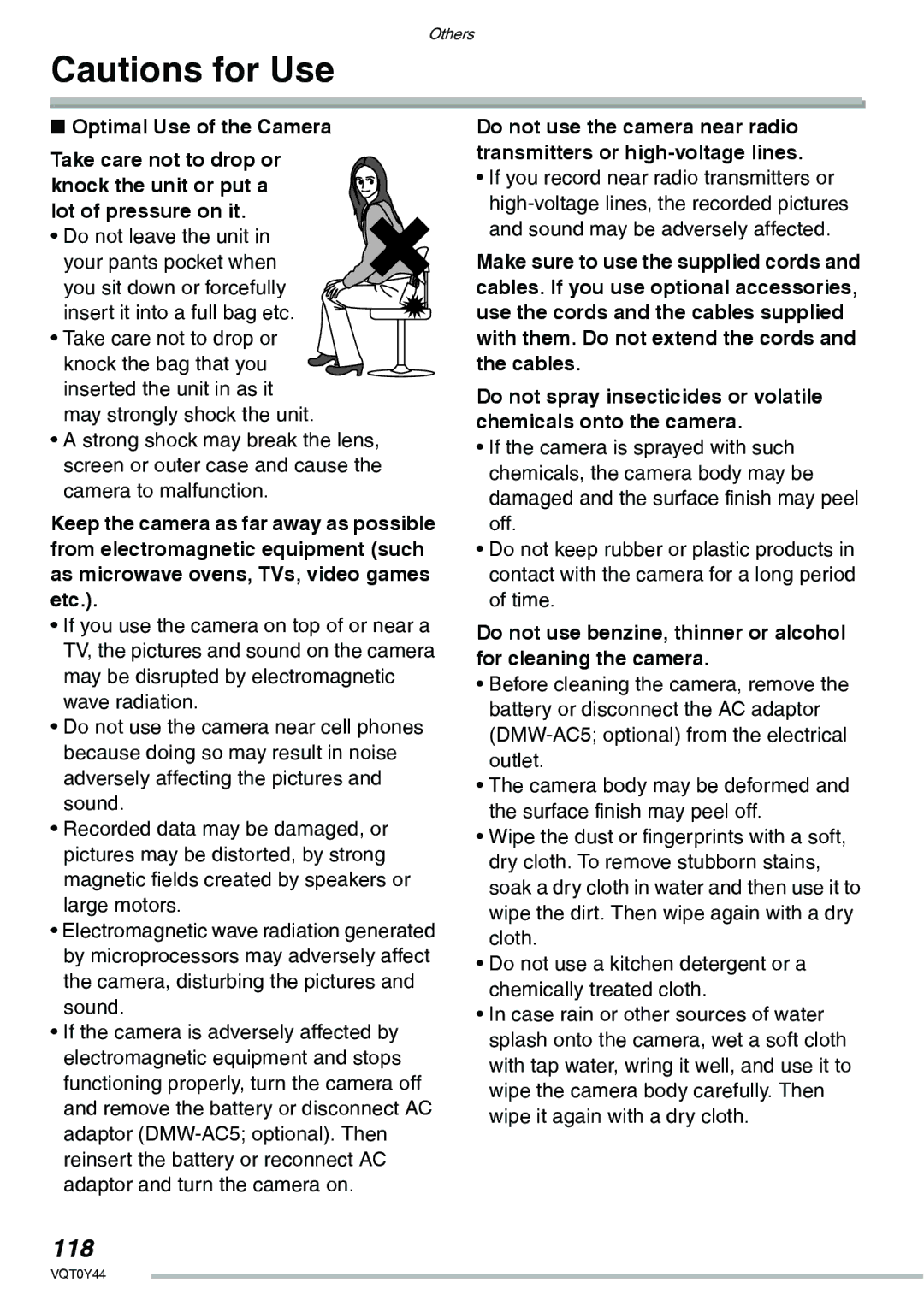 Panasonic DMC-LX2 operating instructions 118, Optimal Use of the Camera 