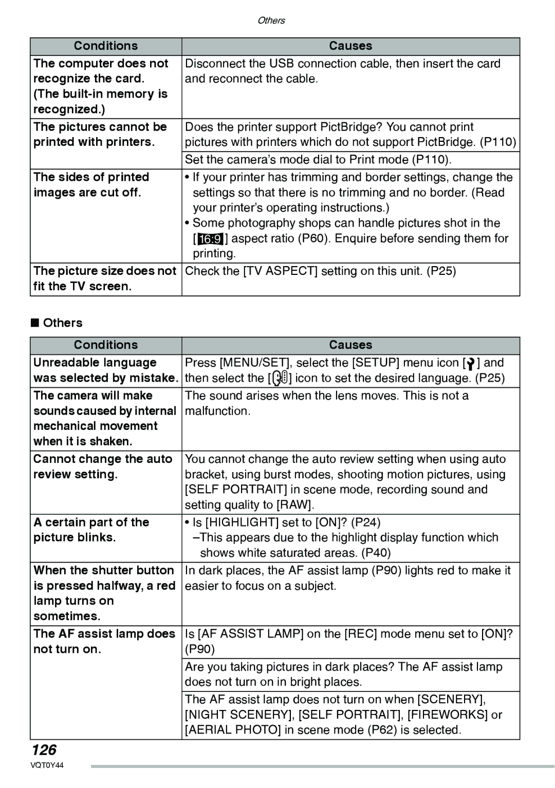 Panasonic DMC-LX2 operating instructions 126 