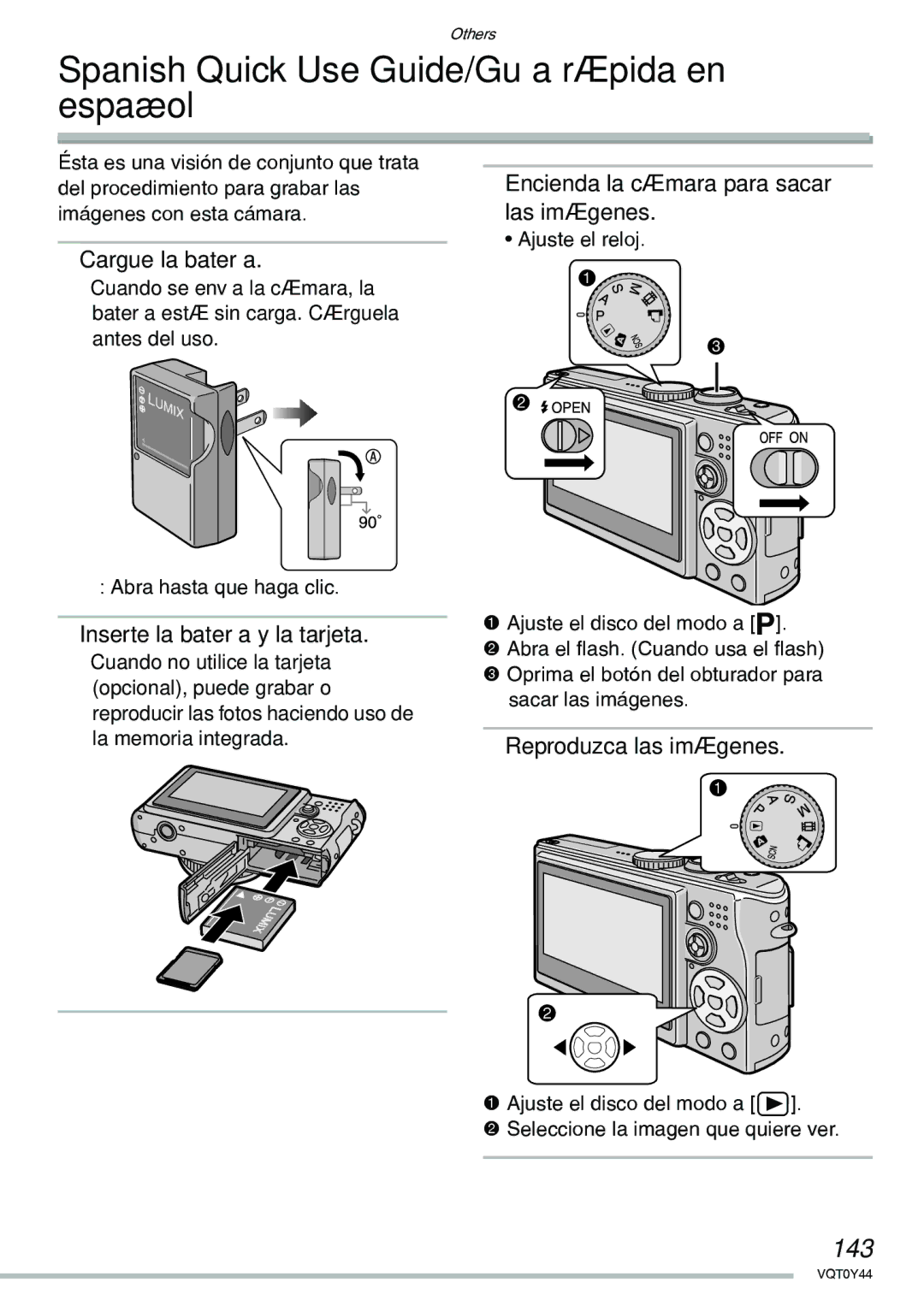 Panasonic DMC-LX2 operating instructions Spanish Quick Use Guide/Guía rápida en español, 143 