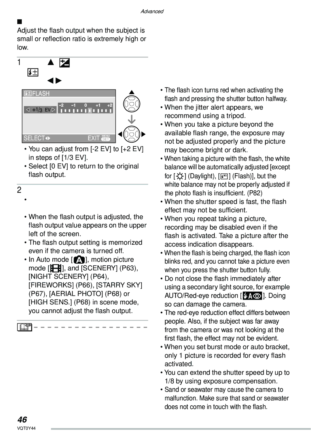 Panasonic DMC-LX2 operating instructions Press MENU/SET to finish, Adjusting flash output 