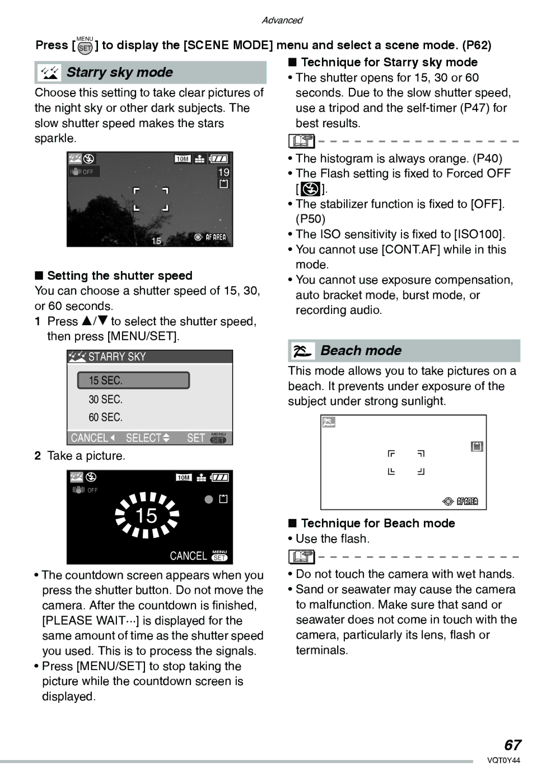 Panasonic DMC-LX2 operating instructions Recording audio, Take a picture, Technique for Beach mode, Use the flash 