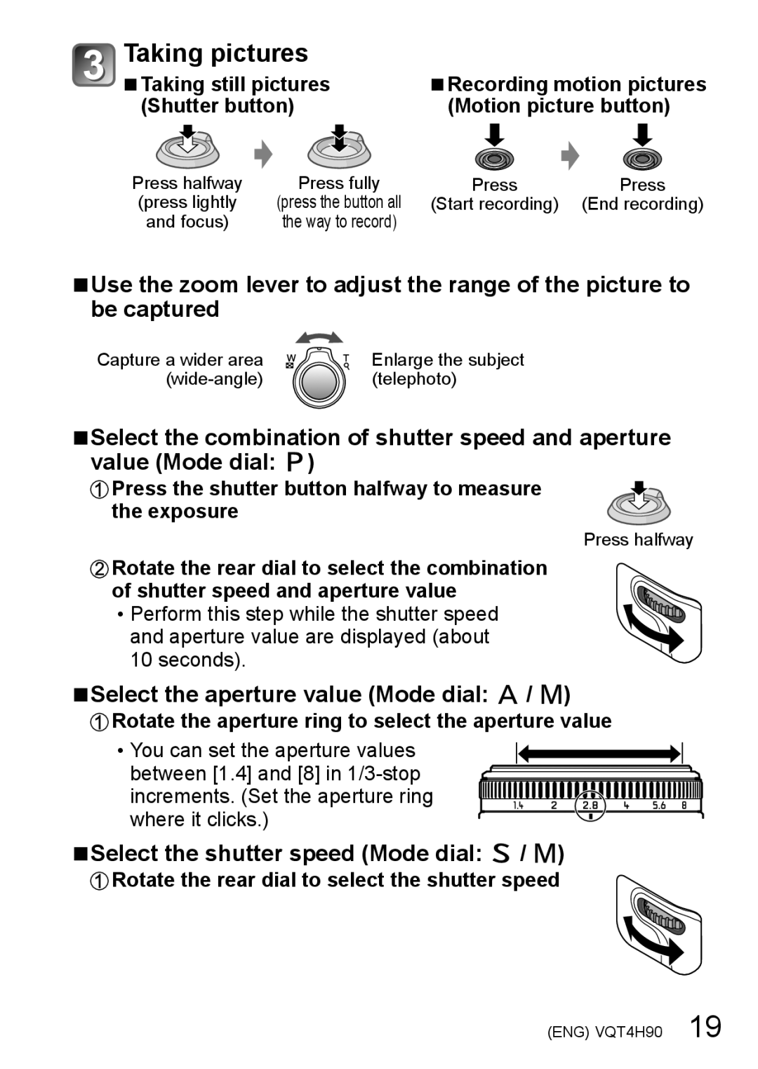 Panasonic DMC-LX7K owner manual Select the aperture value Mode dial, Select the shutter speed Mode dial 