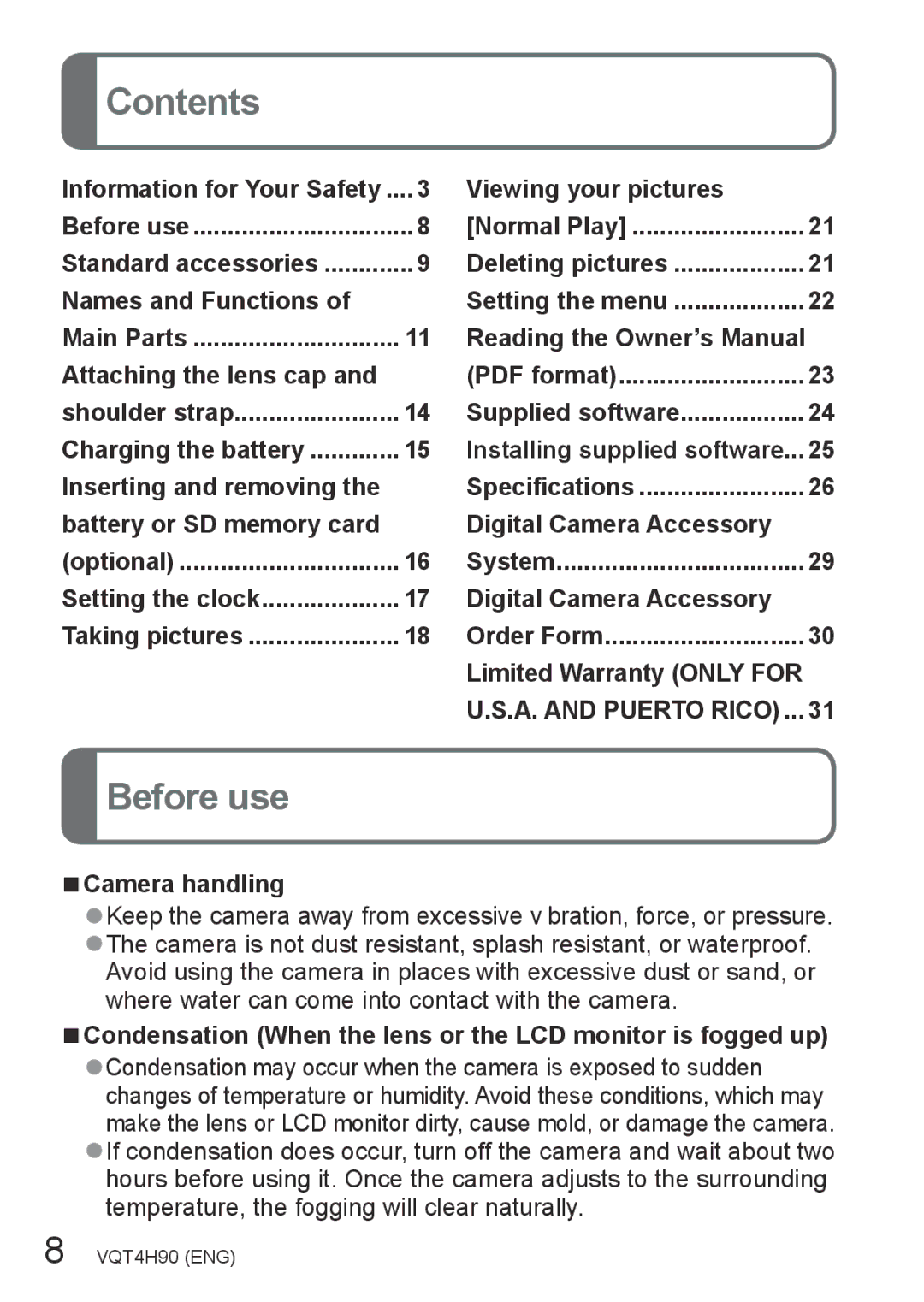 Panasonic DMC-LX7K owner manual Contents, Before use 