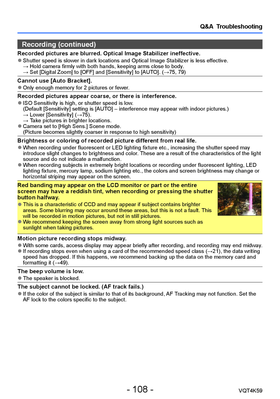 Panasonic DMC-LZ20 owner manual 108, Troubleshooting 