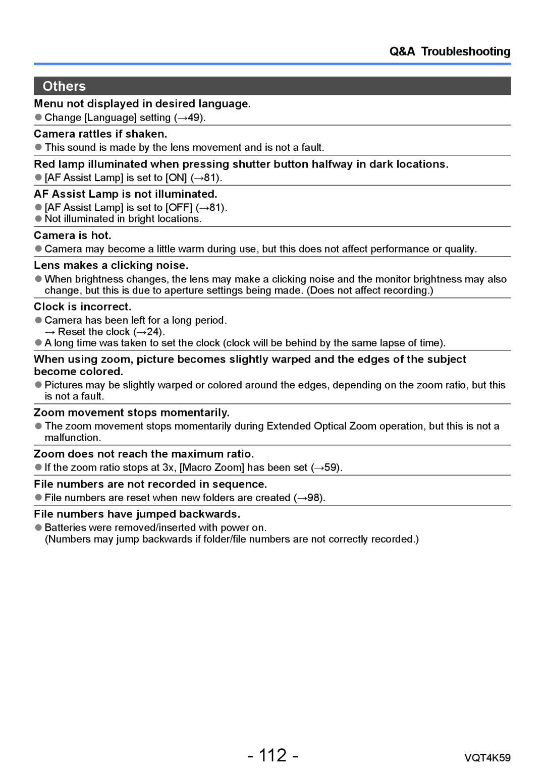 Panasonic DMC-LZ20 owner manual 112 