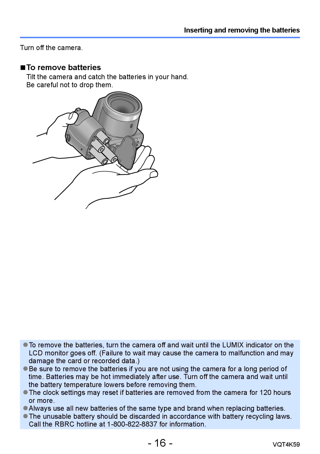 Panasonic DMC-LZ20 owner manual To remove batteries, Inserting and removing the batteries 