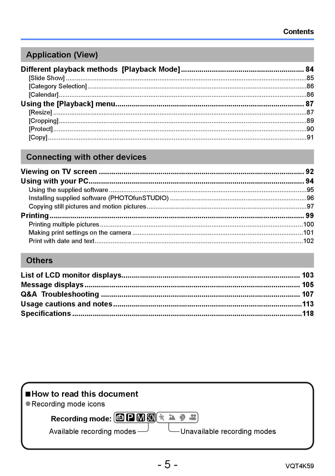 Panasonic DMC-LZ20 owner manual Application View, Connecting with other devices, Others 