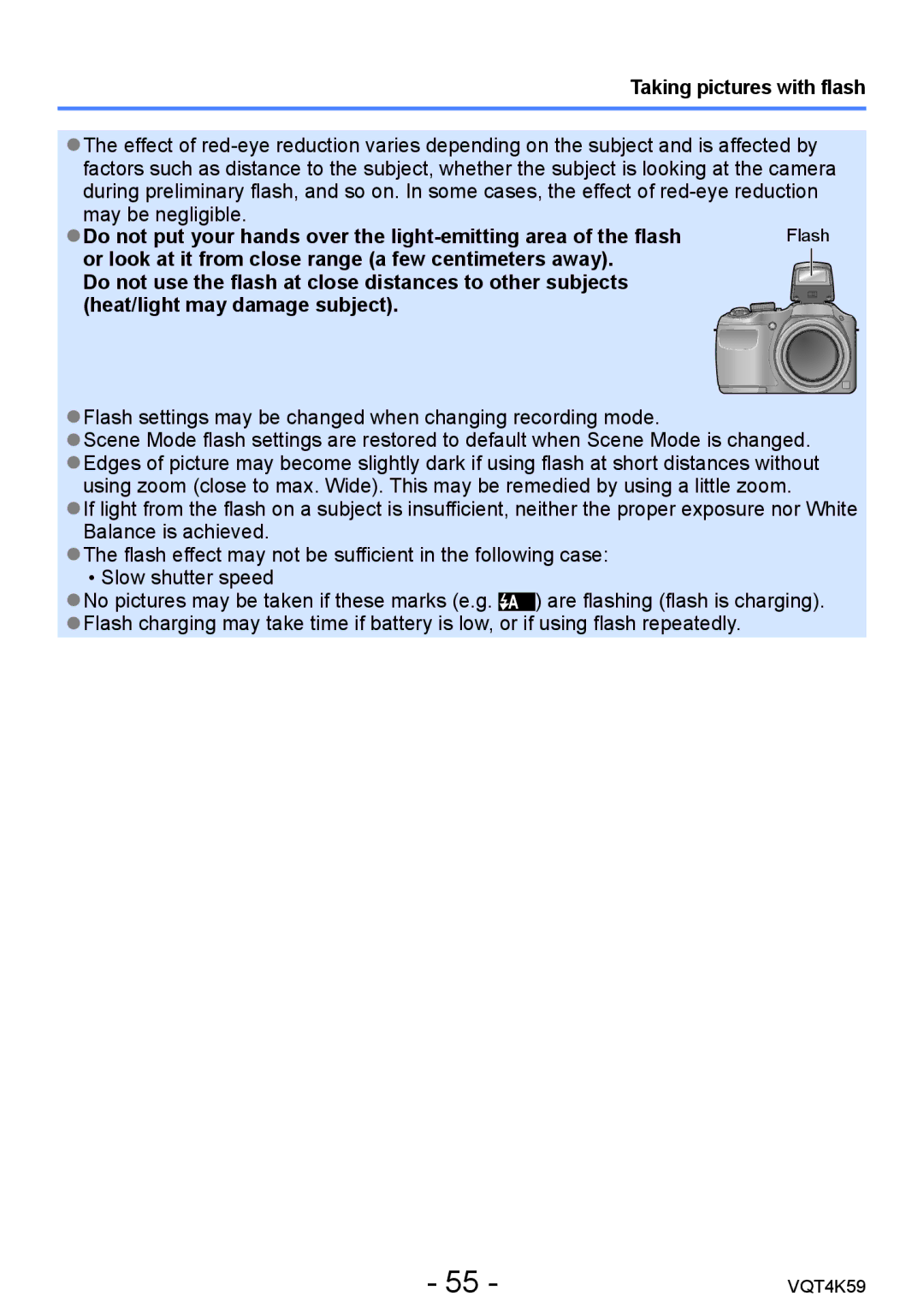 Panasonic DMC-LZ20 owner manual Flash settings may be changed when changing recording mode 