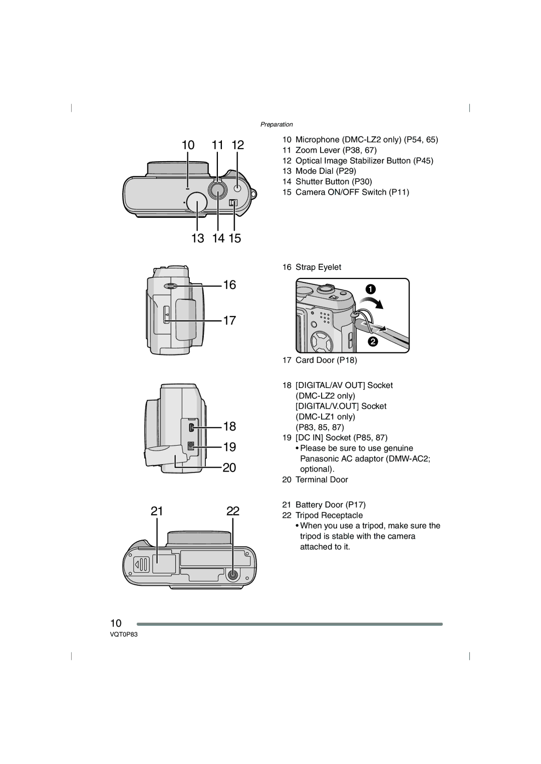 Panasonic DMC-LZ2GN, DMC-LZ1GN operating instructions 13 14 