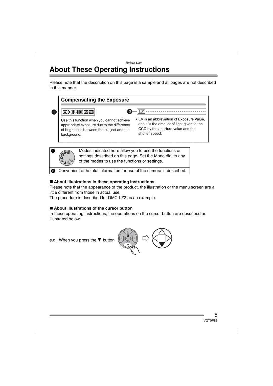 Panasonic DMC-LZ1GN, DMC-LZ2GN About These Operating Instructions, About illustrations in these operating instructions 