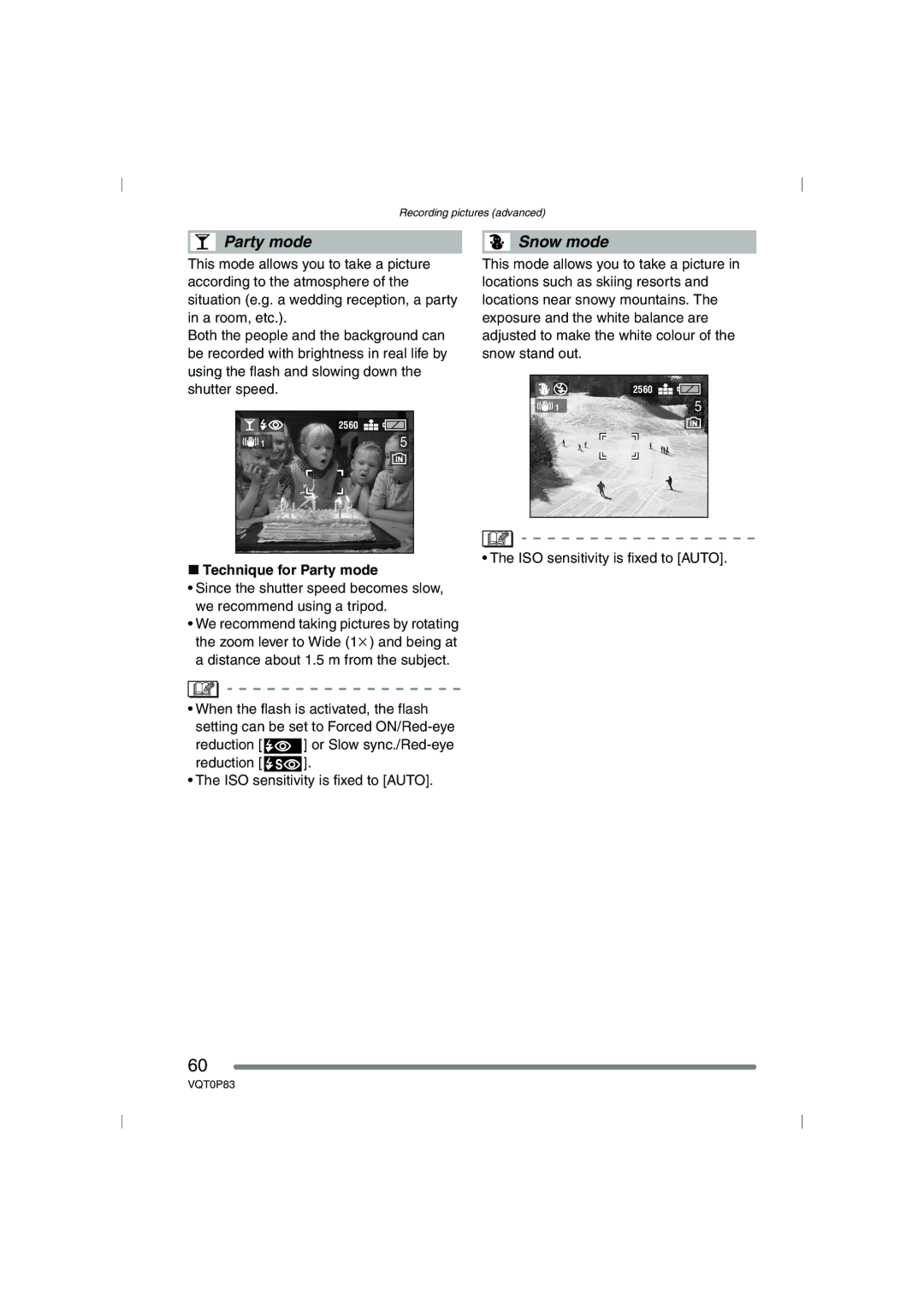 Panasonic DMC-LZ2GN, DMC-LZ1GN operating instructions Technique for Party mode 