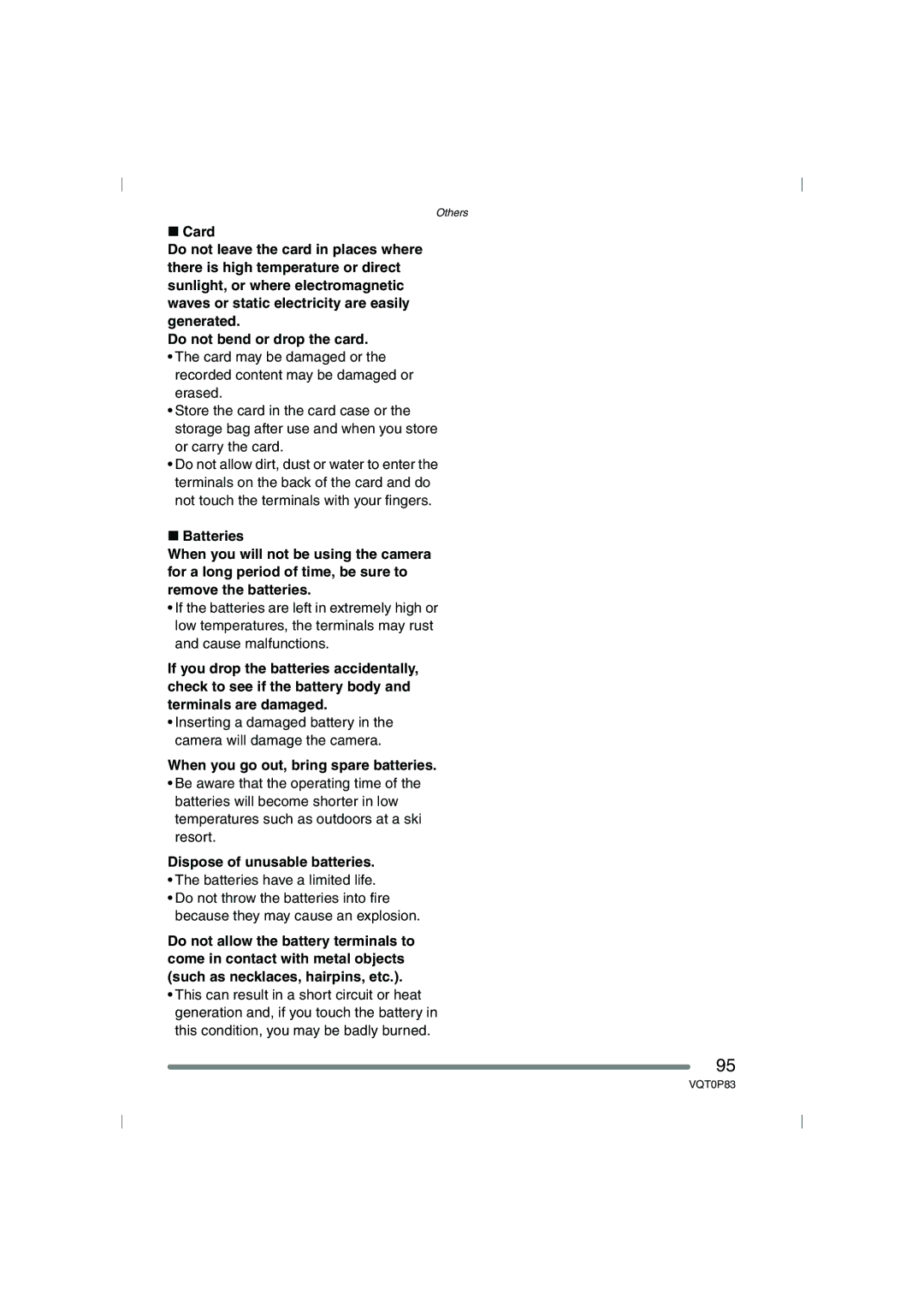 Panasonic DMC-LZ1GN, DMC-LZ2GN operating instructions When you go out, bring spare batteries, Dispose of unusable batteries 