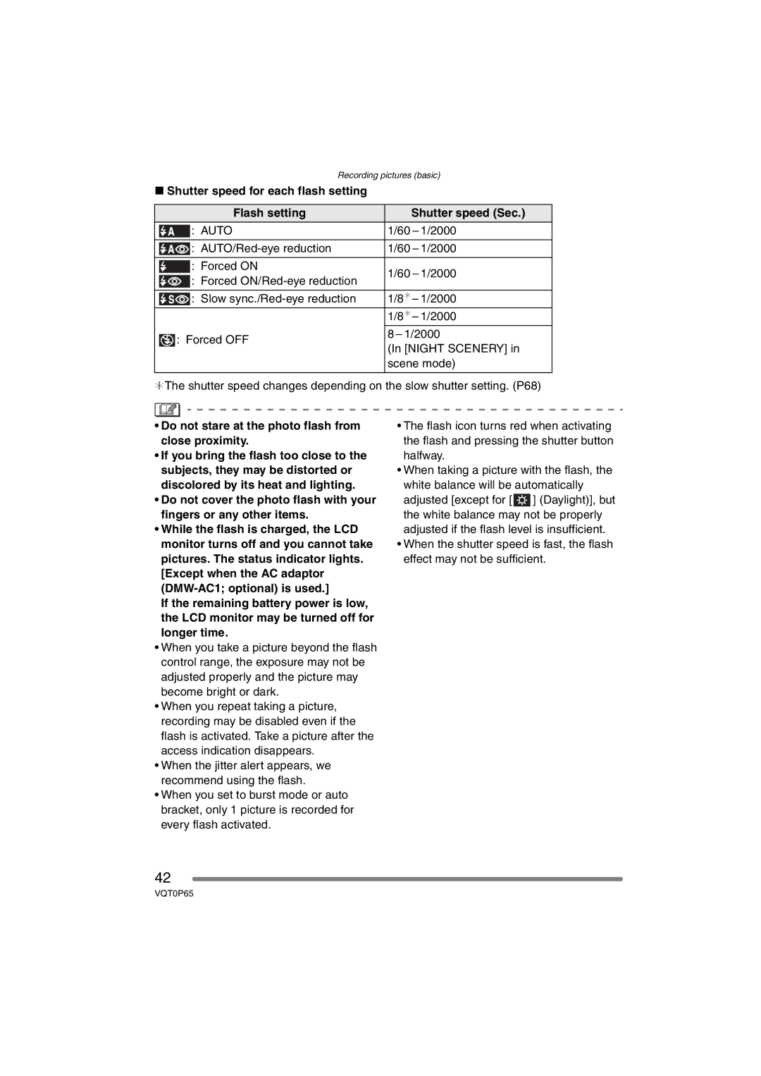 Panasonic DMC-LZ2PP, DMC-LZ1PP operating instructions Do not stare at the photo flash from close proximity 