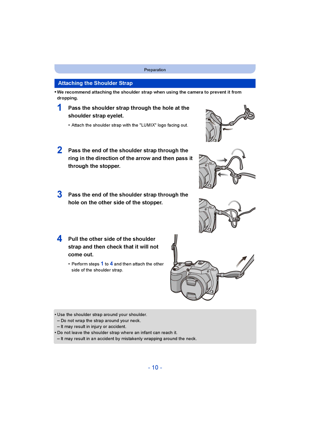 Panasonic DMC-LZ40 owner manual Attaching the Shoulder Strap 