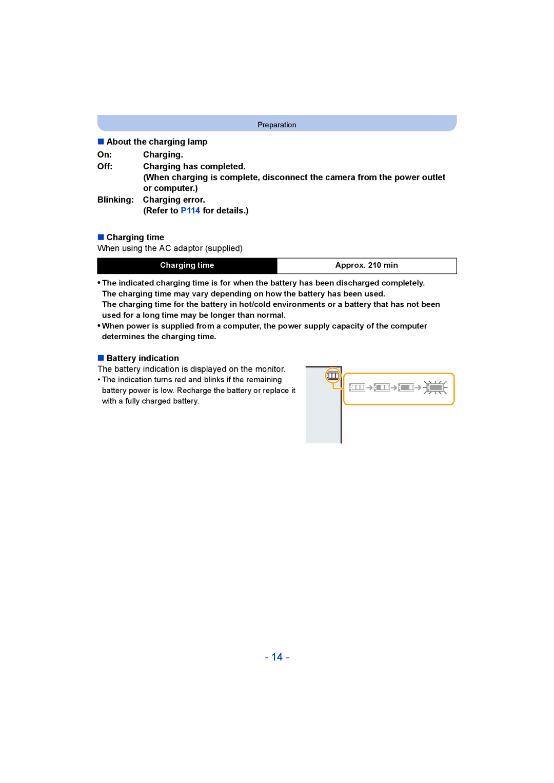 Panasonic DMC-LZ40 owner manual Or computer, When using the AC adaptor supplied, Battery indication 