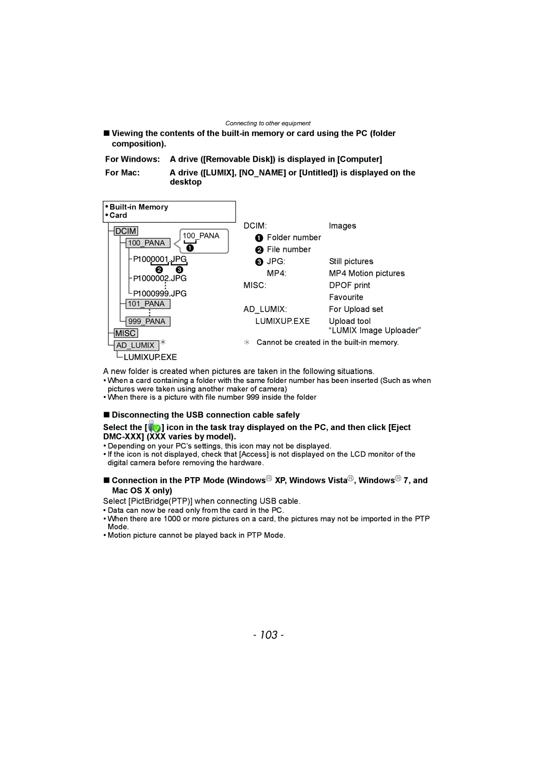 Panasonic DMC-FH8, DMC-SZ1 operating instructions 103, Desktop 