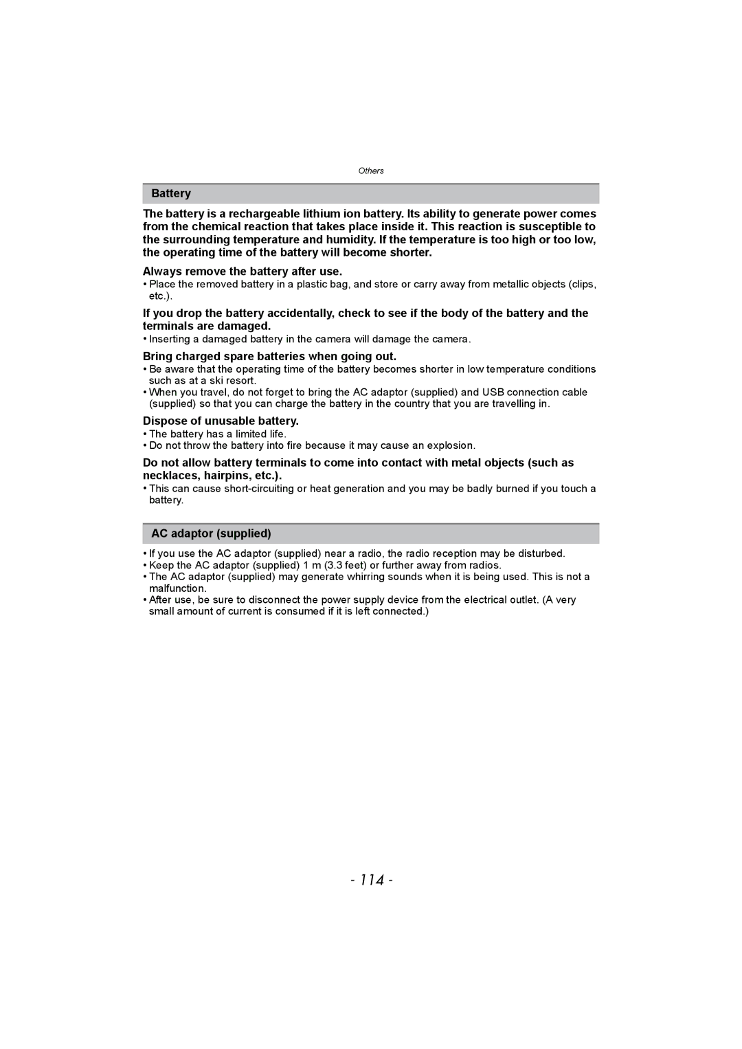 Panasonic DMC-SZ1, DMC-FH8 operating instructions 114 