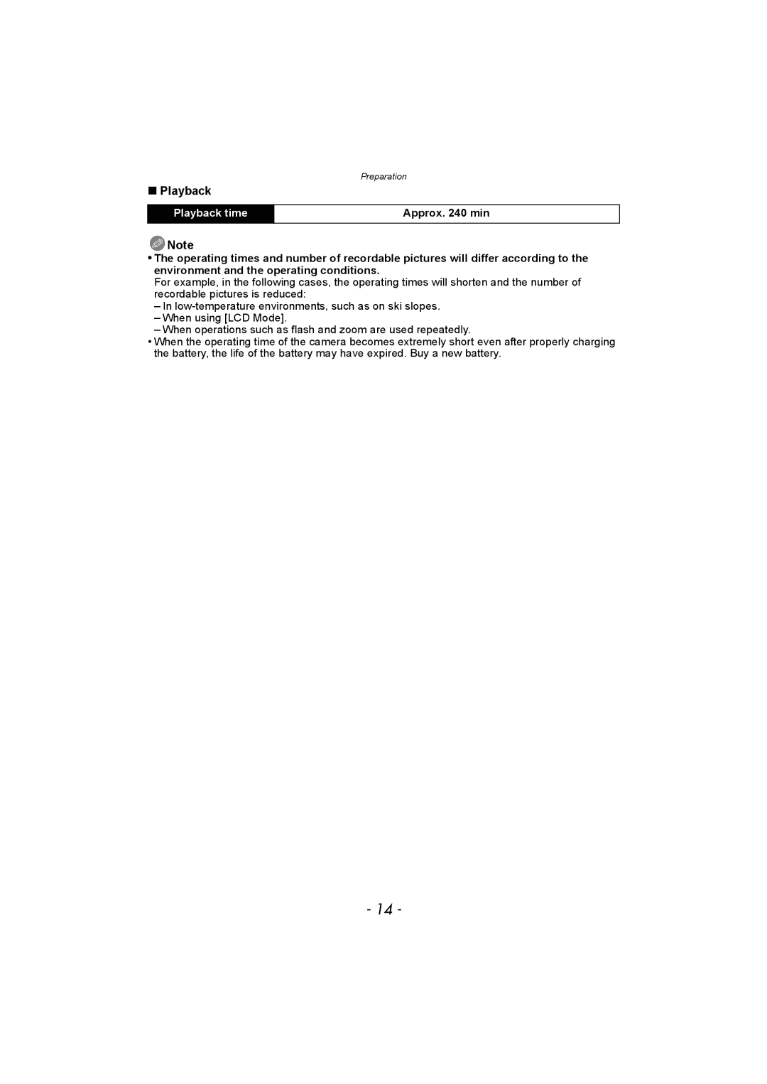 Panasonic DMC-SZ1, DMC-FH8 operating instructions Playback time 