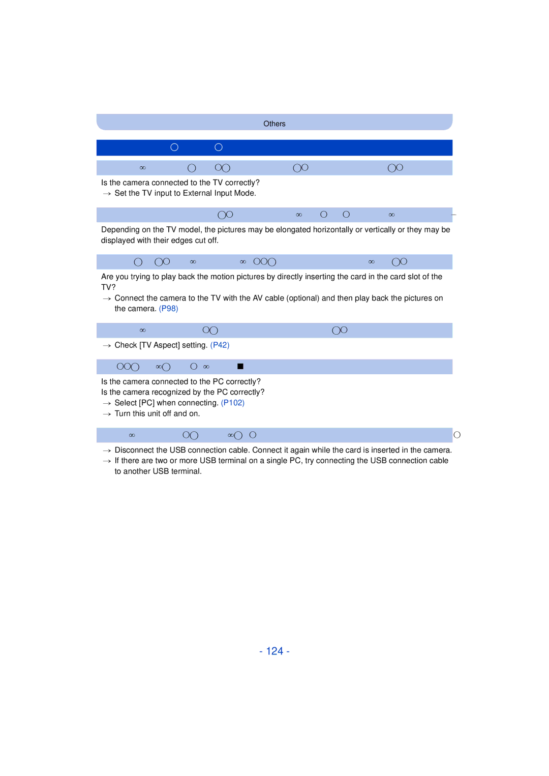 Panasonic DMC-SZ3 owner manual 124, TV, PC and printer 