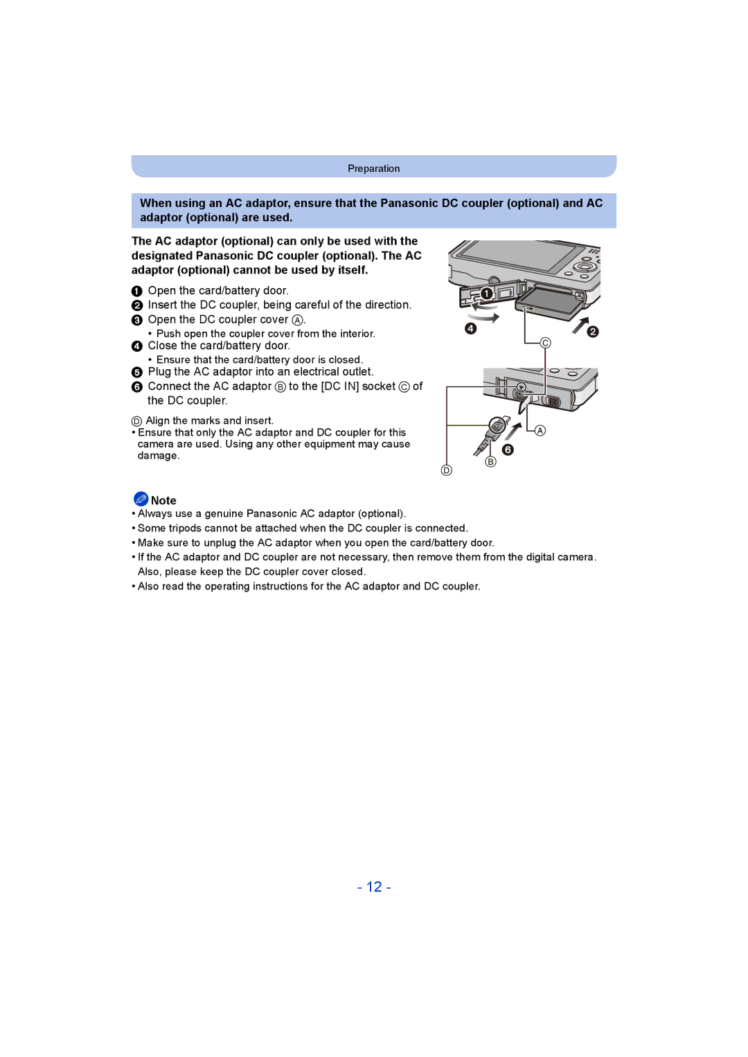 Panasonic DMC-SZ5 manual Close the card/battery door 